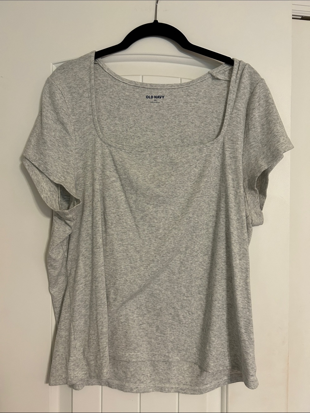Old Navy Light Gray Scoop Neck Short Sleeve Top